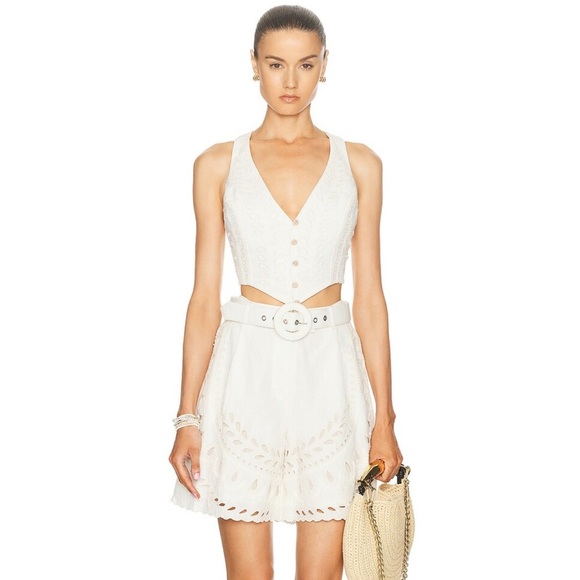 NWT HEMANT AND NANDITA Runa Waistcoat in Off White size small - Picture 4 of 8